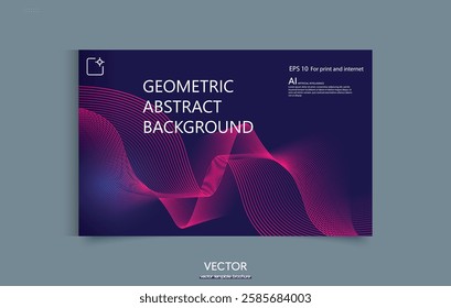 Abstract purple and blue background with dynamic lines. Futuristic Abstract AI Background with Dynamic Wave Design