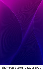 fundo roxo e azul abstrato com linhas onduladas, um fundo de luz neon cor roxa com um fundo roxo com um padrão de linha.