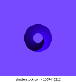 abstract purple blue circle logo for technology design concept
