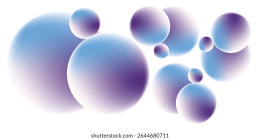 Abstract purple and blue gradient spheres background