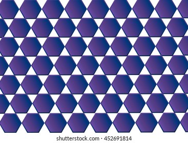 abstract purple and blue hexagon gradient pattern on white background 