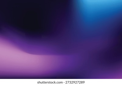 Abstractas azul púrpura degradado de neón resplandor sobre fondo oscuro. Vector de fondo de tecnología futurista