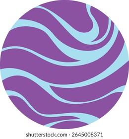  Abstract purple and blue planet with swirl design, cartoon-style vector ideal for space-themed projects, children’s content, and design.