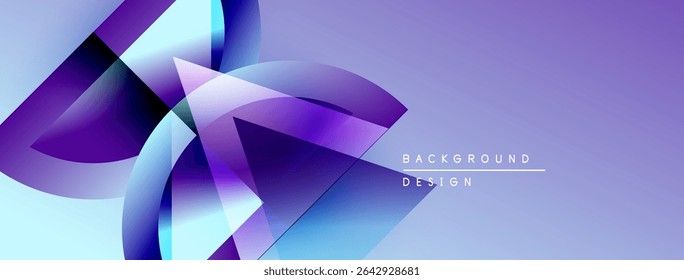 Abstract purple, blue shapes create dynamic background. Modern design elements suggest fluidity, innovation, visual appeal.
