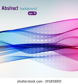 Abstract purple, blue wave background, vector illustration