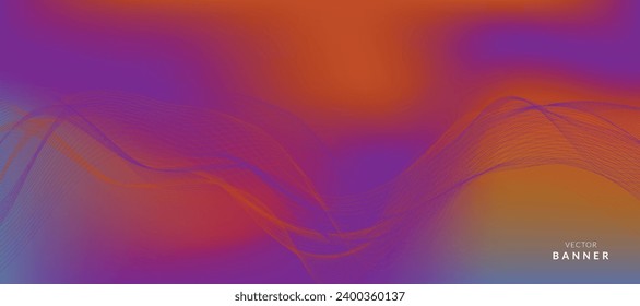 Abstract purple blurred vector background with waves.