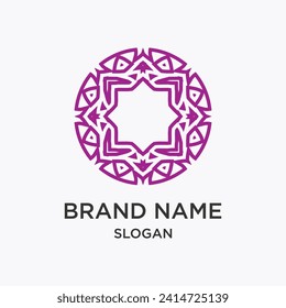 Abstract purple brand name logo