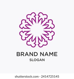 Abstract purple brand name logo
