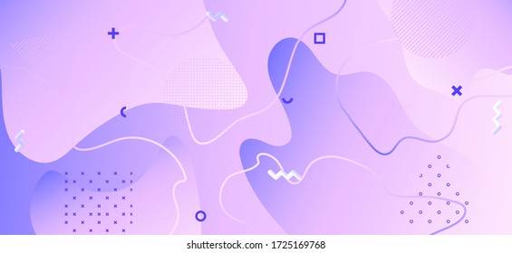 Abstract Purple Brochure. Gradient Memphis Shapes. Fluid Motion. Contemporary Presentation. Pink Vector Backdrop. Pastel Purple Brochure. Violet Geometric Shapes. Pastel Purple Poster.