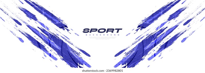 Abstract Purple Brush Background with Halftone Effect. Sport Background. Brush Stroke Illustration for Banner or Poster. Scratch and Texture Elements For Design