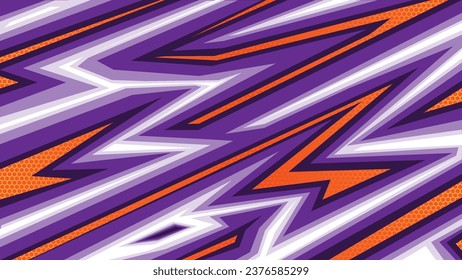 Abstract Purple car sticker stripes with orange hexagonal pattern background 