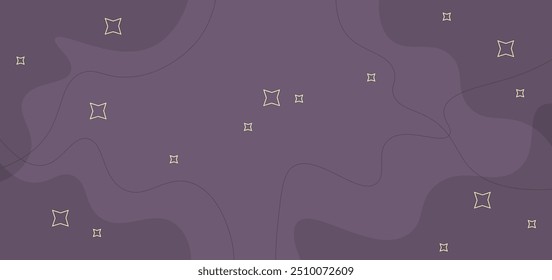 Abstract Purple Celestial Stars Waves Trendy Outlines Esoteric Background Wallpaper Vector Design