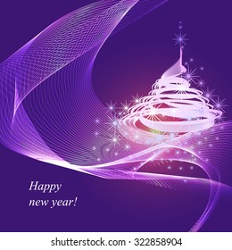 Abstract purple Christmas composition