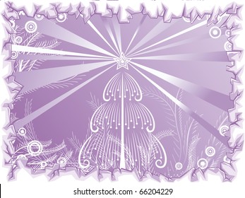 Abstract purple christmas tree