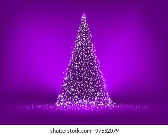 Abstract purple christmas tree on purple. EPS 8 vector file included