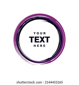 abstract purple circle brush design, circle brush with copy space for text template vector