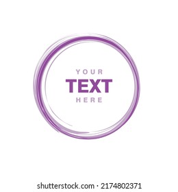 abstract purple circle brush design, circle brush with copy space for text template vector