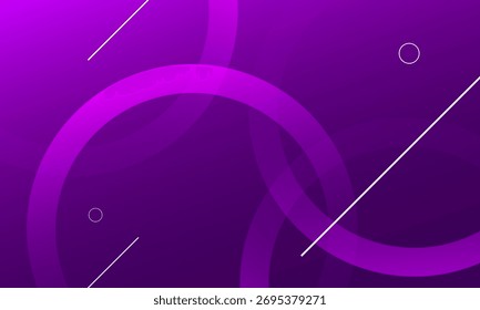 Fundo de círculos roxos abstratos com faixa. Ilustração vetorial