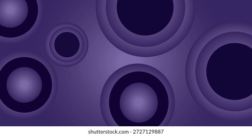 Padrão circular roxo abstrato com profundidade em camadas no fundo escuro criando estilo visual futurista moderno