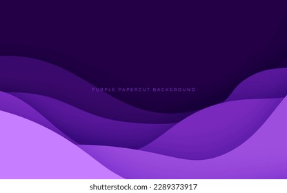 fondo de papeleo de capas onduladas dinámicas de color púrpura abstracto. vector eps10