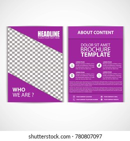 Abstract Purple Color Flyer Template, Size A4,  Vector, Illustration