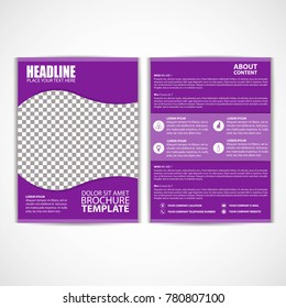 Abstract Purple Color Flyer Template, Size A4,  Vector, Illustration