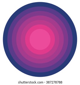 Abstract Purple color graphic with circular, circle pattern.