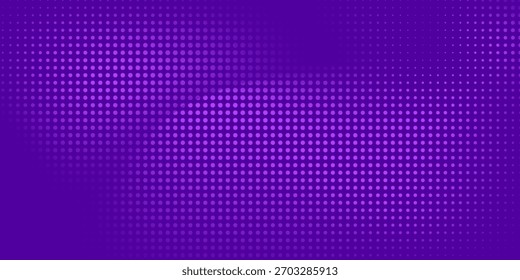 Abstract purple color with halftone pattern. Retro comic gradient background. Combination violet on pixelated dotted texture overlay. Modern vector design.