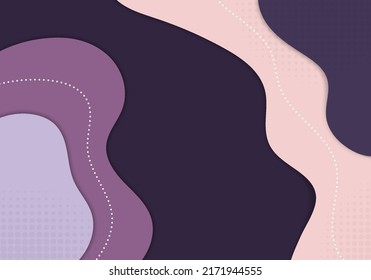 Abstract purple color theme template design artwork decorative background. Overlapping style of minimal decoration. Vector