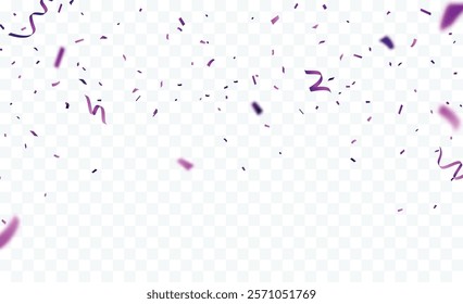 Abstract purple confetti banner background. birthday, holiday, advertising and party element