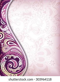 Abstract Purple Curve Floral Background