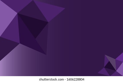 Abstract purple and dark tone polygon background. Free space.