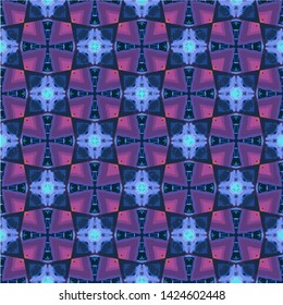 Abstract purple decorative islamic multicolor mosaic texture. Ornamental seamless pattern