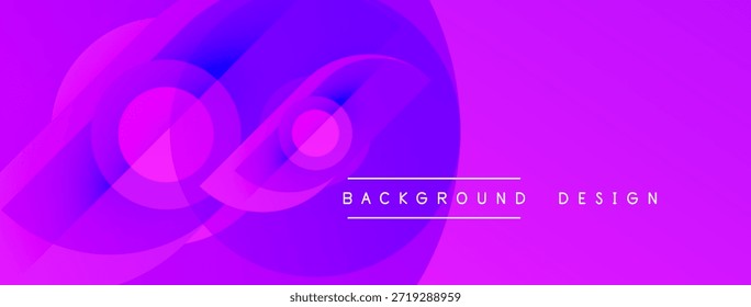 O design abstrato roxo apresenta curvas de fluxo, gradientes. O texto lê o design do plano de fundo centralizado na imagem. Estética moderna e vibrante.