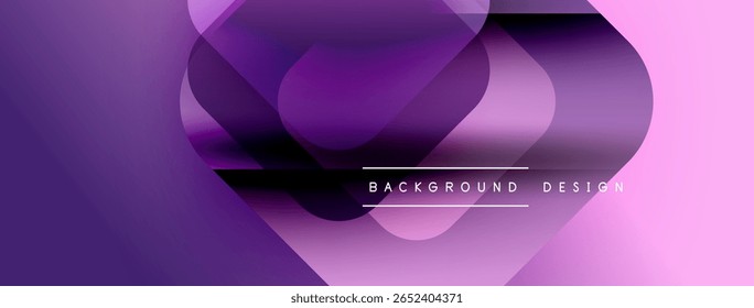 El diseño púrpura Abstractas presenta Formas superpuestas, Gradientes. Fondo moderno con Elementos de texto, transiciones suaves.