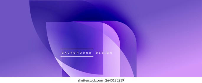Abstract purple design. Fluid shapes overlap, creating dynamic visual effect. Modern background with text element.