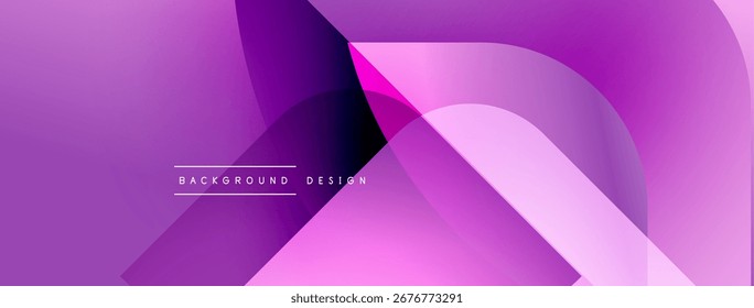 Abstraktes violettes Design. Flüssige Formen überlappen sich und erzeugen einen dynamischen visuellen Effekt. Moderner Hintergrund mit Farbverlauf-Tönen.