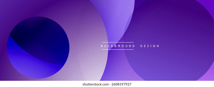 Abstract purple design. Overlapping circles create dynamic gradient effect. Minimalist style, modern aesthetic. Smooth transitions, vibrant colors.