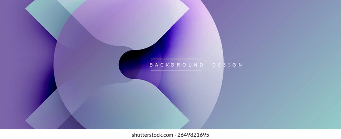 Abstract purple design. Overlapping circles create dynamic visual effect. Gradient shades suggest depth, modern aesthetic.
