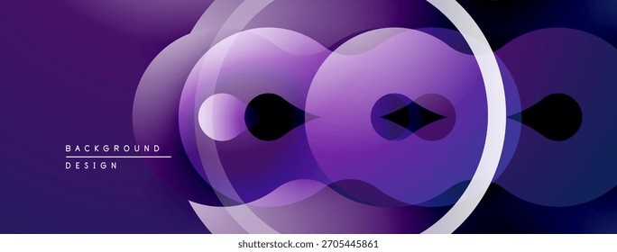 Abstraktes violettes Design. Überlappende Kreise erzeugen einen dynamischen visuellen Effekt. Moderner, minimalistischer Hintergrund für digitale Projekte.