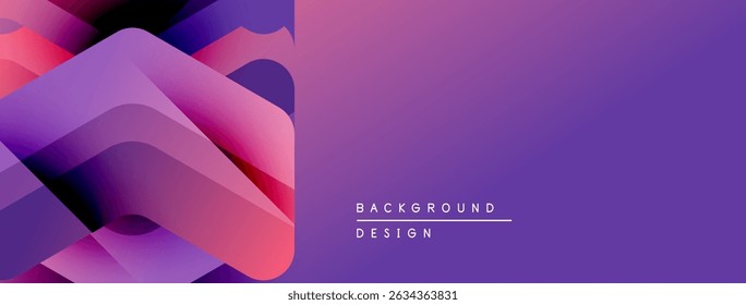 Abstract purple design. Overlapping shapes create dynamic visual effect. Gradient colors suggest depth, modern aesthetic.