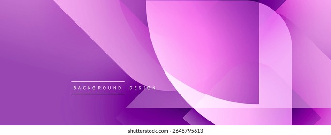 Abstract purple design. Overlapping shapes create dynamic visual effect. Modern background suitable for various projects.