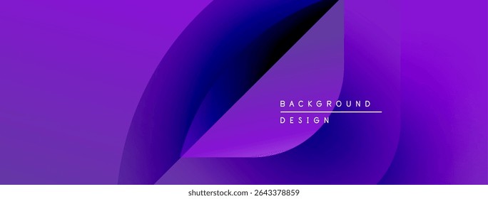 Abstract purple design. Smooth gradients create flowing shapes, modern aesthetic. Text reads background design. Minimalist composition.