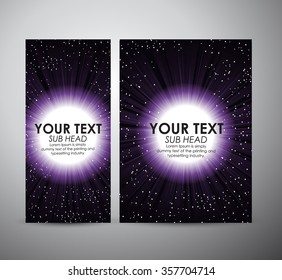 Abstract purple digital flare frame. Graphic resources design template. Vector illustration