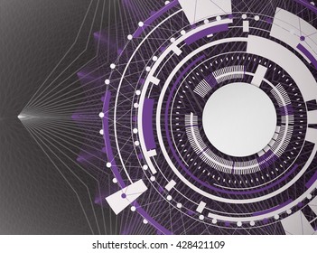 Abstract purple digital technology background. 