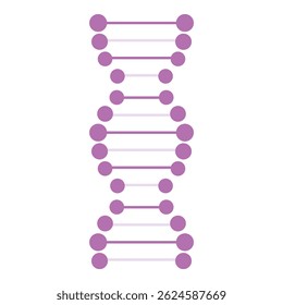 Abstract purple dna double helix strand illustration in scientific research and genetic engineering. Depicting the molecular structure of genetics. Biochemistry. And biotechnology