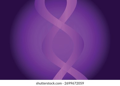 Abstract purple DNA helix with gradient background and black vignette, representing science and genetics.