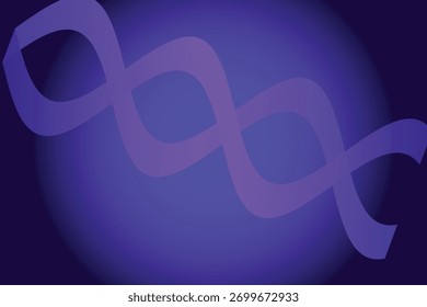 Abstrakte violette DNA-Helix-Struktur auf dunkelblauem Farbverlauf-Hintergrund, die Wissenschaft und Genetik symbolisiert.