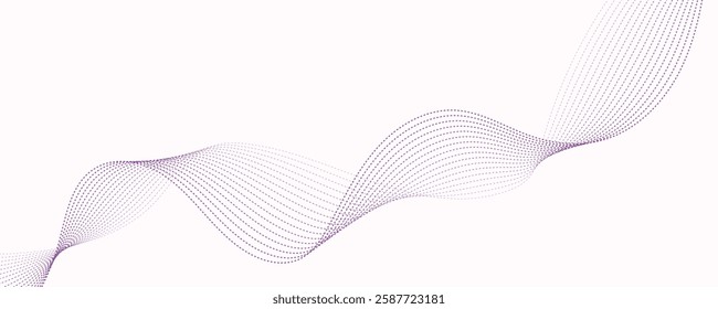 Abstract purple dotted wave banner template.