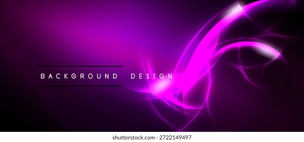 Flujos de energía púrpura Abstractas, líneas dinámicas, fondo oscuro. Elemento de diseño moderno para proyectos digitales, presentaciones.
